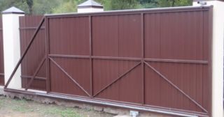 Купить откатные ворота из профнастила Пушкин, цена от 1746 руб.