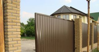 Купить откатные ворота из профнастила Пушкин, цена от 1746 руб.